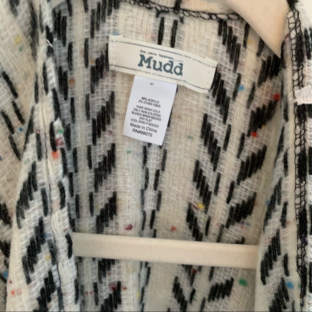 Mudd lightweight kimono white blackfringe - Picture 2 of 9